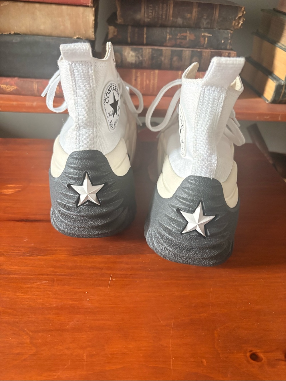 Converse Run Star Motion White High-Top Sneakers Black Orange Zigzag Sole - Picture 6 of 8